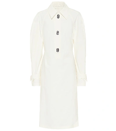 Shop Bottega Veneta Cotton-poplin Shirt Dress In White