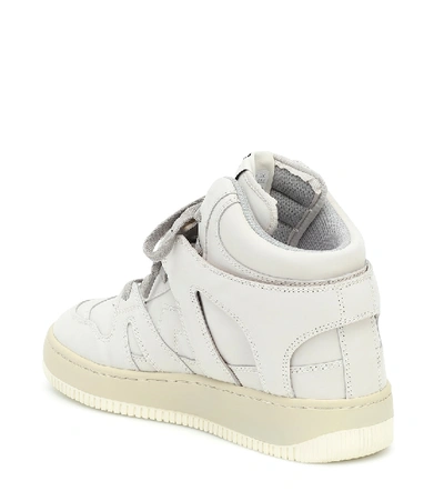 Shop Isabel Marant Brooklee Leather Sneakers In Chalk