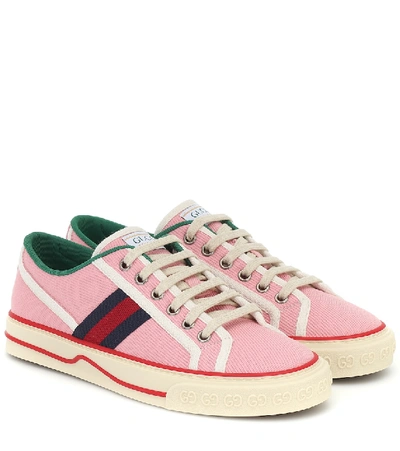 Shop Gucci Tennis 1977 Canvas Sneakers In Pink