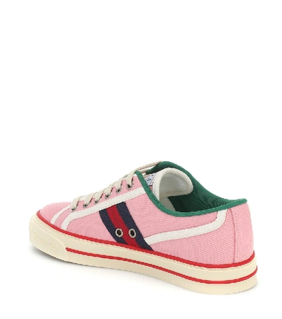 Shop Gucci Tennis 1977 Canvas Sneakers In Pink