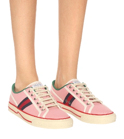 Shop Gucci Tennis 1977 Canvas Sneakers In Pink