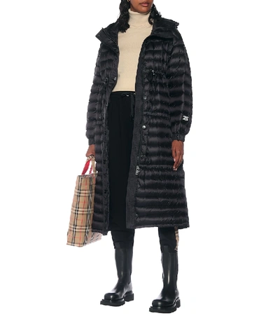 Shop Burberry Quilted Down Coat In Black