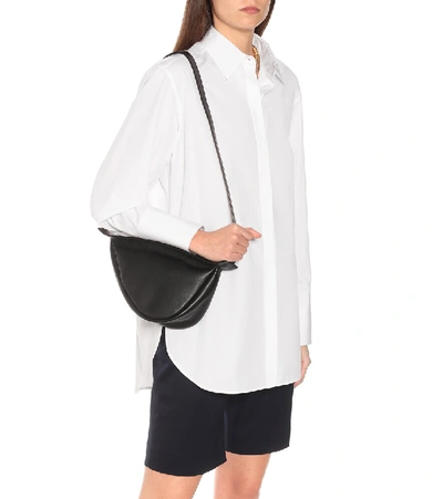 The Row Small Slouchy Banana Grain Leather Bag In Black
