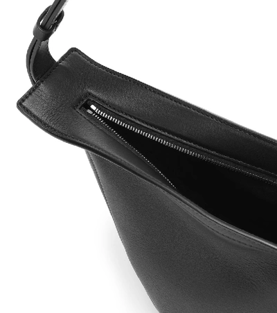 The Row Small Slouchy Banana Grain Leather Bag In Black