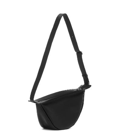 The Row Small Slouchy Banana Grain Leather Bag In Black