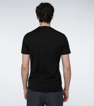 Shop Versace Logo Taylor-fit T-shirt In Black