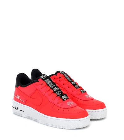Shop Nike Air Force 1 Lv8 Leather Sneakers In Red