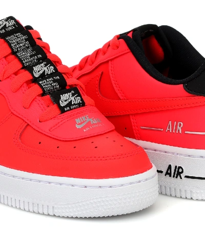 Shop Nike Air Force 1 Lv8 Leather Sneakers In Red