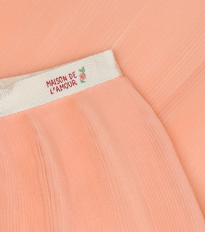 Shop Gucci Pleated Silk-organza Skirt In Pink