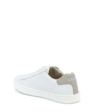 Shop Gucci Ace Leather Sneakers In White