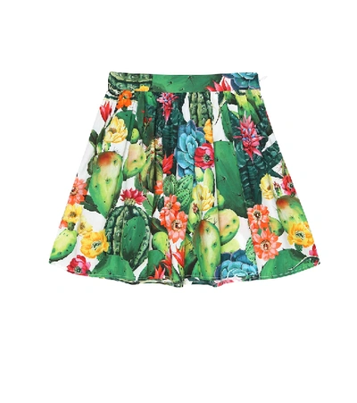 Shop Dolce & Gabbana Printed Cotton Poplin Skirt In Multicoloured
