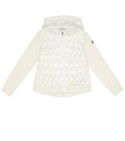 Shop Moncler Down And Wool Jacket In White