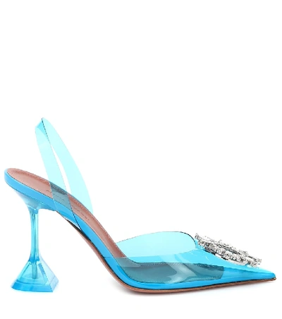 Shop Amina Muaddi Begum Pvc Slingback Pumps In Blue