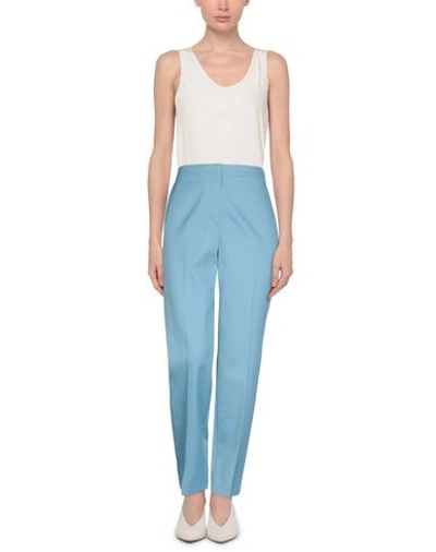 Shop Theory Woman Pants Pastel Blue Size 10 Cotton, Viscose