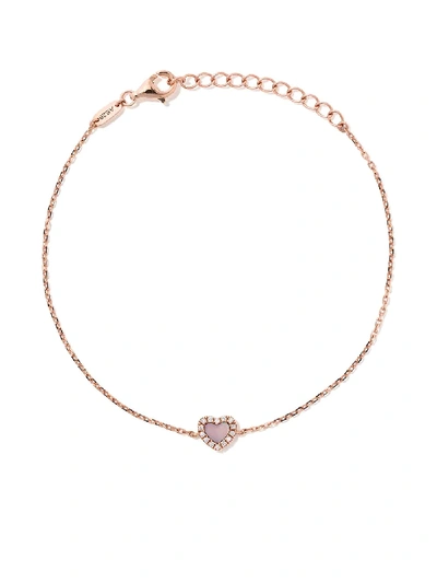 Shop As29 18kt Rose Gold Miami Heart Diamond And Mother Of Pearl Bracelet