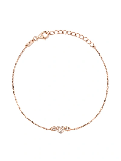 Shop As29 18kt Rose Gold Miami Winged Heart Diamond Bracelet