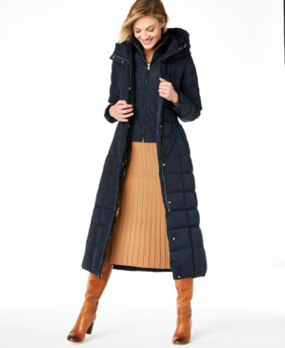 Shop Cole Haan Hooded Down Maxi Puffer Coat