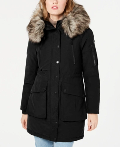 Shop Bcbgeneration Faux-fur Trim Hooded Anorak Puffer Coat
