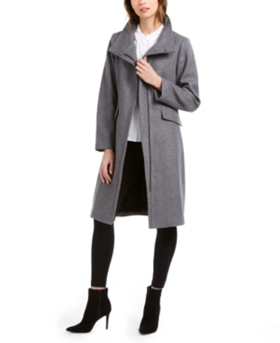 Shop Vince Camuto Asymmetrical Faux-fur-collar Coat