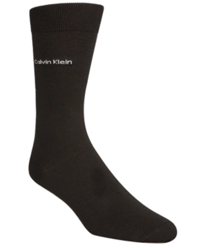 Shop Calvin Klein Men's Giza Cotton Flat Knit Crew Socks