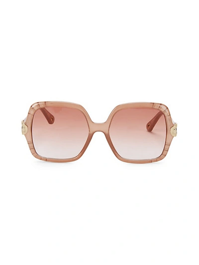 Shop Chloé Vera 55mm Oversize Square Sunglasses In Brick