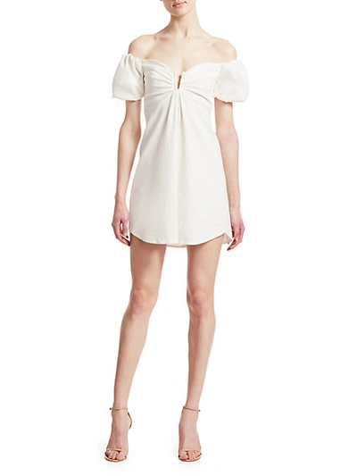 Shop A.l.c Aniston Off-the-shoulder Mini Dress In Jade