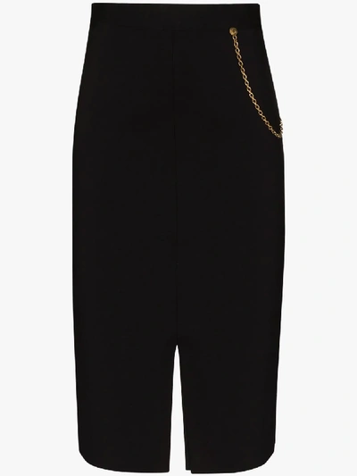 Shop Givenchy Cady Chain-detail Pencil Skirt In Black