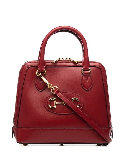 Shop Gucci Horsebit 1955 Leather Tote Bag In Red