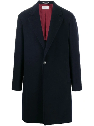 Shop Brunello Cucinelli Button-down Coat In Blue
