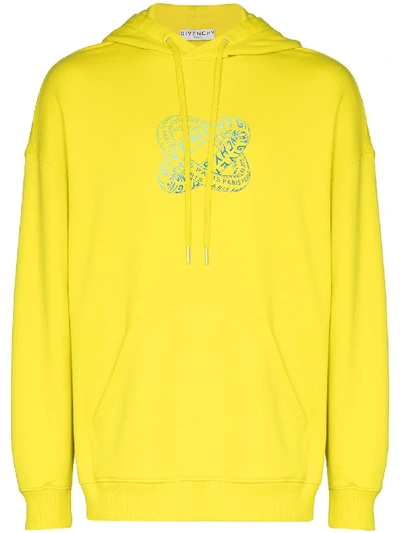 Shop Givenchy Infinity Logo-print Hoodie In Yellow