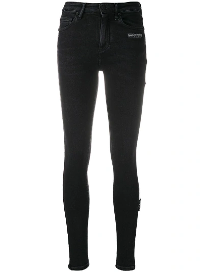 Shop Off-white Mid-rise Skinny Jeans In Black