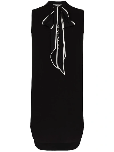 Shop Givenchy Logo-tie Pussy-bow Dress In Black