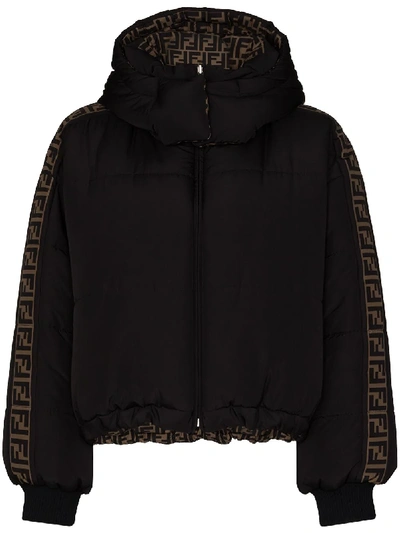 Shop Fendi Reversible Ff Motif Puffer Jacket In Black