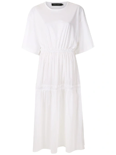 Shop Andrea Marques Gathering Waist T-shirt Dress In White
