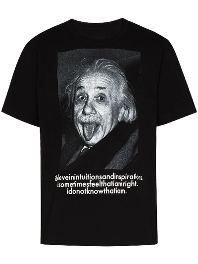 Shop Sacai Einstein-print T-shirt In Black