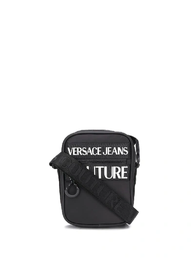 Shop Versace Jeans Couture Logo-print Crossbody Bag In Black