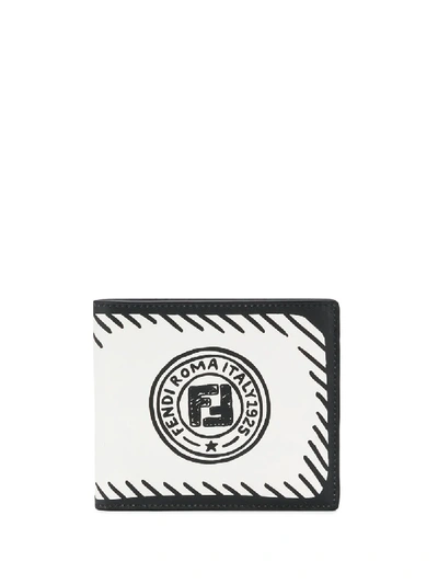 Shop Fendi X Joshua Vides Logo Print Wallet In Black