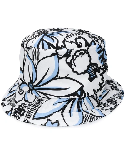 Shop Fendi X Joshua Vides Floral Print Bucket Hat In White
