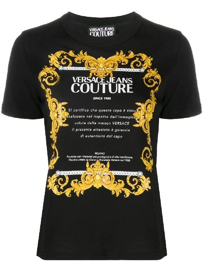 Shop Versace Jeans Couture Logo Print T-shirt In Black