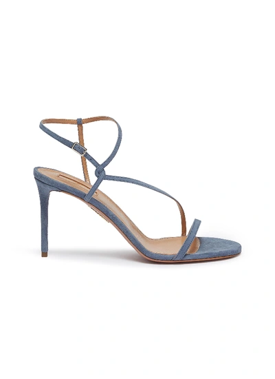 Shop Aquazzura Independent Woman Suede Sandals In Blue