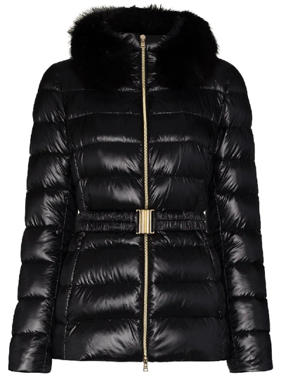 Shop Herno Belted Quilted Puffer Jacket In Black
