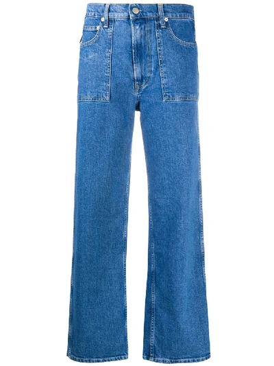 Shop Helmut Lang Cropped Factory Jeans In Blue
