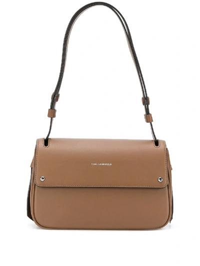Shop Karl Lagerfeld K/ikon Shoulder Bag In Brown