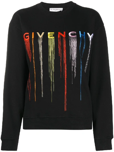 Shop Givenchy Logo-embroidered Knitted Jumper In Black
