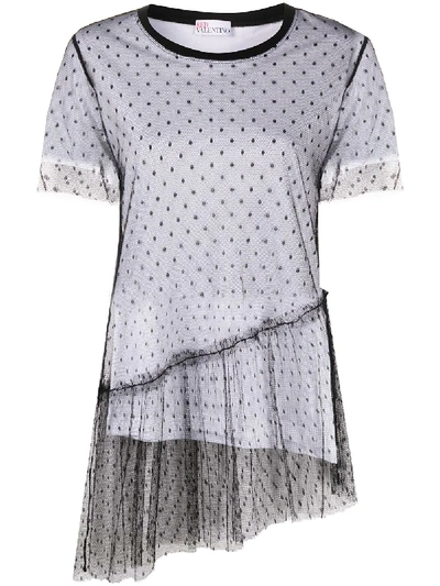 Shop Red Valentino Tulle Overlay T-shirt In White