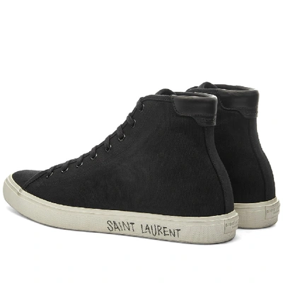 Shop Saint Laurent Malibu Logo Sole Mid Sneaker In Black