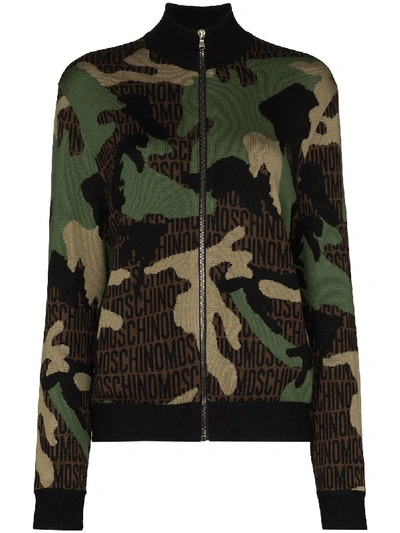 Shop Moschino Camouflage-print Wool Sweatshirt In Green