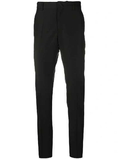 Shop Valentino Mid-rise Tailored Trousers In Black