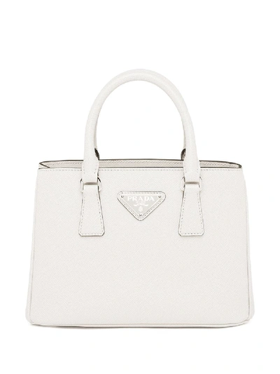 Shop Prada Micro  Galleria Bag In White