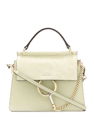 Shop Chloé Small Faye Top-handle Bag In Green